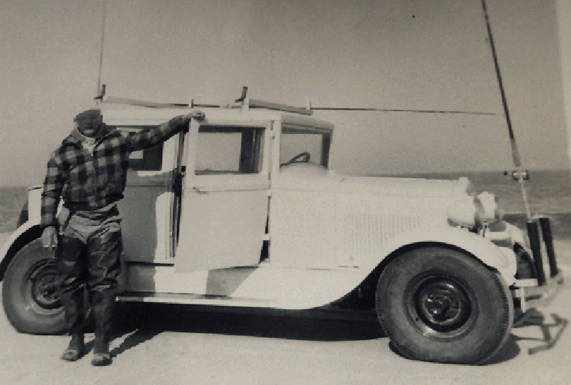 Clarence Aiken with 1934 Pontiac